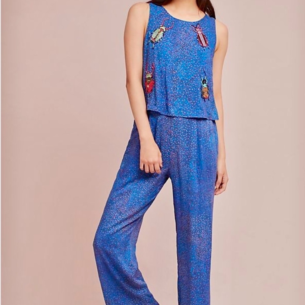 Anthropologie Conditions Apply Beaded Insect Jumpsuit – Size M